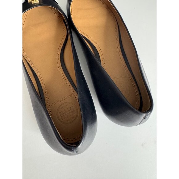 Tory Burch Everly Pointed Toe Flat Leather Shoes Black Size 6.5 New - Picture 7 of 8